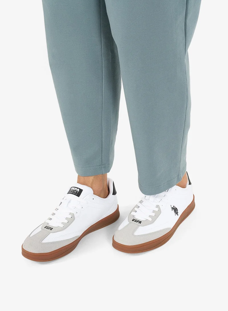 U.S. Polo Assn. Men's White Low-Top Sneakers - Fashionable Lace-Up Style Shoes, Perfect for Everyday Casual Outfits