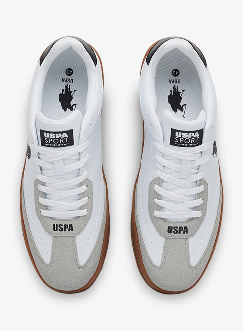 U.S. Polo Assn. Men's White Low-Top Sneakers - Fashionable Lace-Up Style Shoes, Perfect for Everyday Casual Outfits