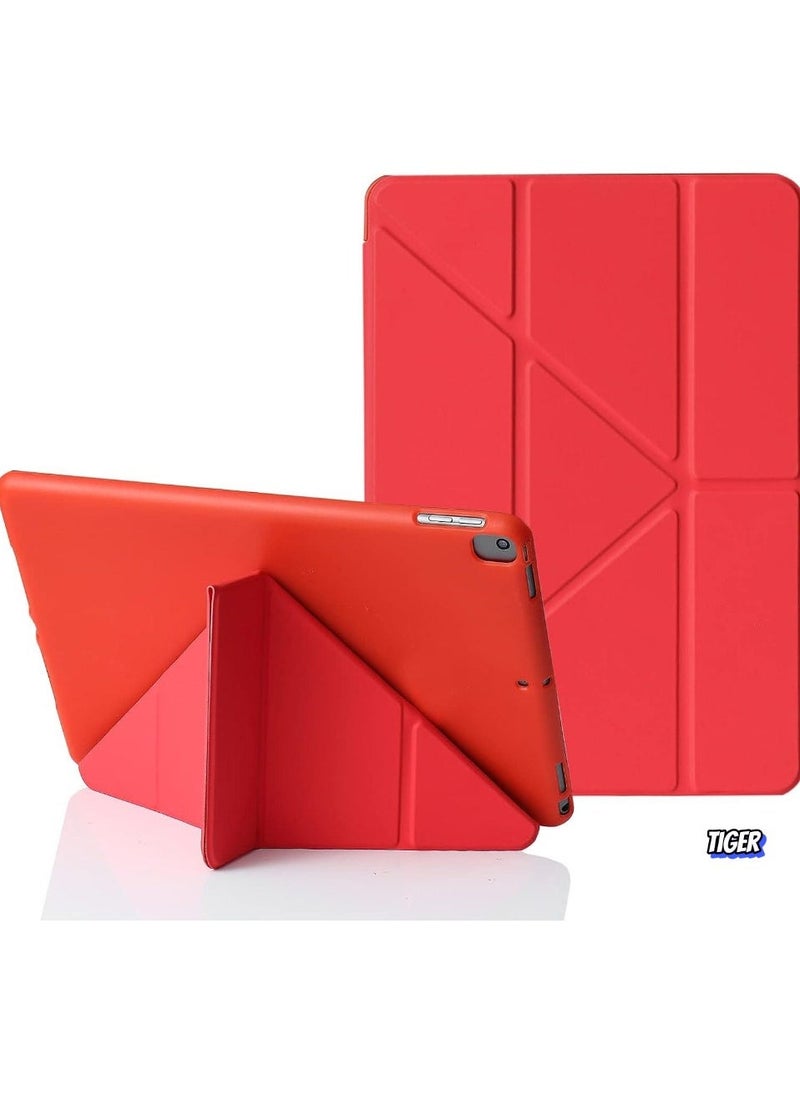 TIGER iPad 10.2 Inch Case – For iPad 9th Generation 2021, iPad 8th Generation 2020, iPad 7th Generation 2019 – 5-in-1 Viewing Angles, Auto Wake/Sleep, Soft Back Cover, Red – Lightweight, Durable, Stylish Protection - Image 1