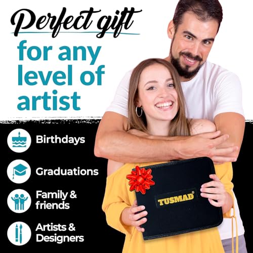 Tusmad 35 Pieces Professional Drawing Pencils kit and Drawing Sketching Kit charcoal pencil Kit Graphite Pencil Charcoal Sticks Eraser Sketch Book sketch shading pencils Wood & Other Tools for Artists - Image 2