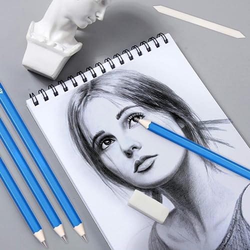 Tusmad 35 Pieces Professional Drawing Pencils kit and Drawing Sketching Kit charcoal pencil Kit Graphite Pencil Charcoal Sticks Eraser Sketch Book sketch shading pencils Wood & Other Tools for Artists - Image 5