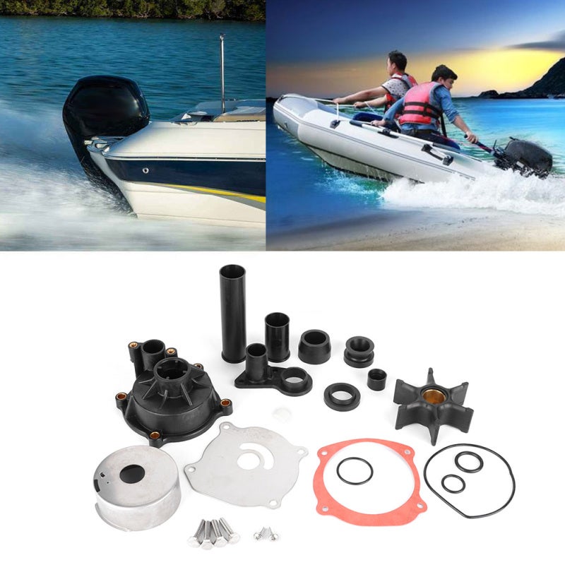 Water Pump Impeller Repair Kit 12000 Johnson Evinrude 75-250 HP Outboard Replacement - Hardened Nylon Neoprene Impeller Key Gasket for Ocean Chemical Corrosion Resistance - Image 4