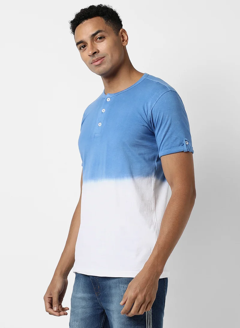 Campus Sutra Men's Multicolour Colourblocked Regular Fit Casual T-Shirt
