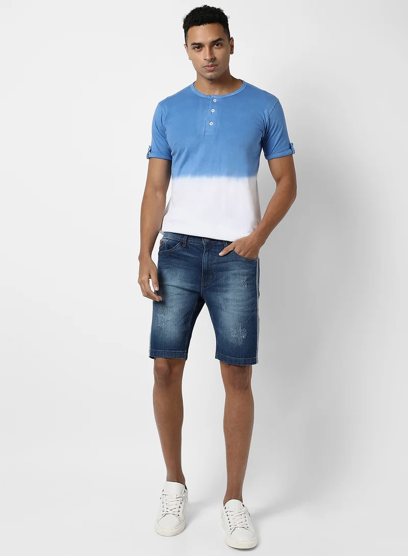 Campus Sutra Men's Multicolour Colourblocked Regular Fit Casual T-Shirt