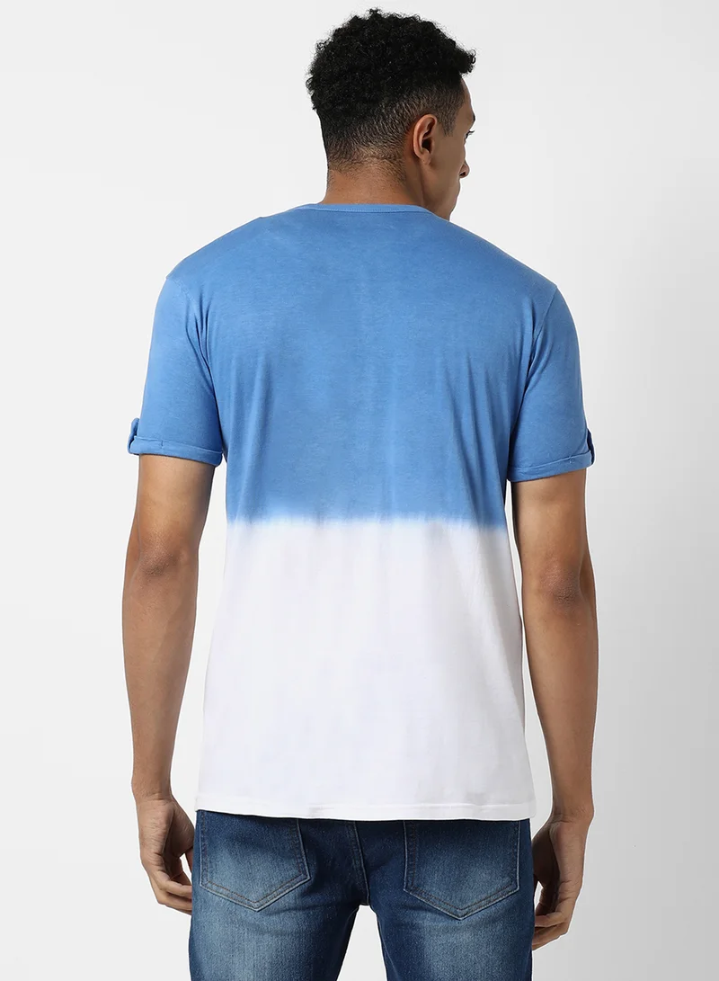 Campus Sutra Men's Multicolour Colourblocked Regular Fit Casual T-Shirt