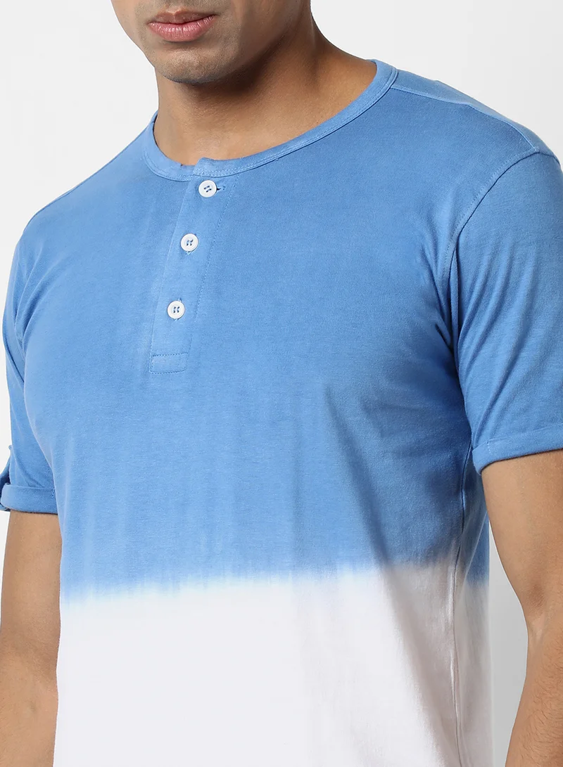 Campus Sutra Men's Multicolour Colourblocked Regular Fit Casual T-Shirt