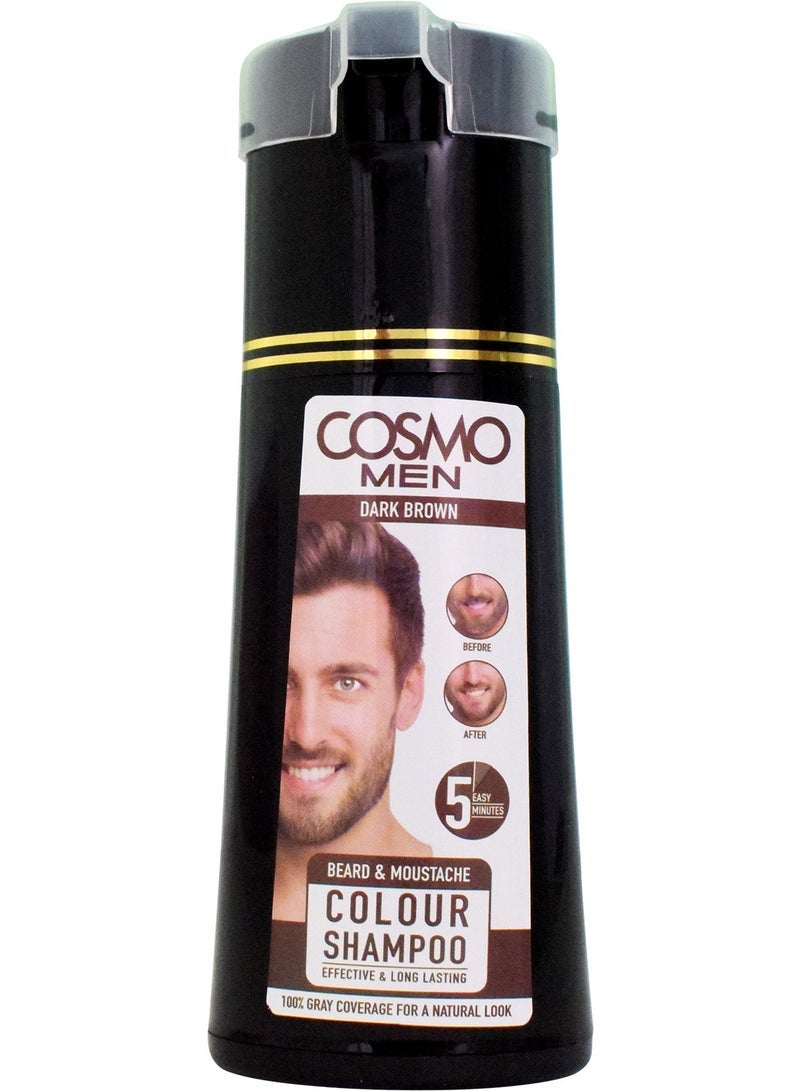 COSMO شامبو تلوين اللحية والشارب للرجال كوزمو بني داكن 180 مل - Image 2