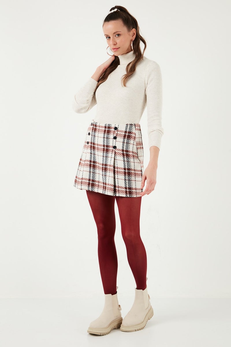 Lela Regular Fit Winter Tweed Mini Short Skirt Women's Short Skirt 611ET0020  - Image 1