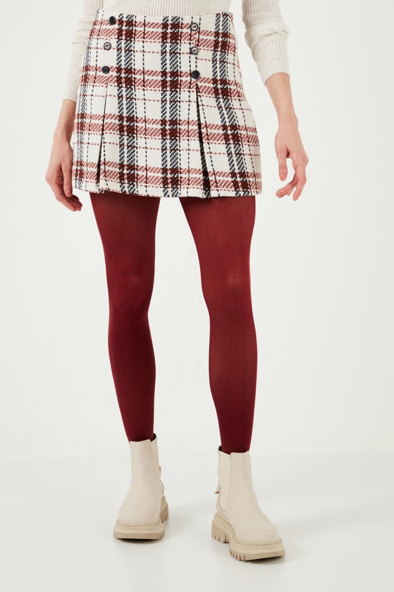 Lela Regular Fit Winter Tweed Mini Short Skirt Women's Short Skirt 611ET0020  - Image 2