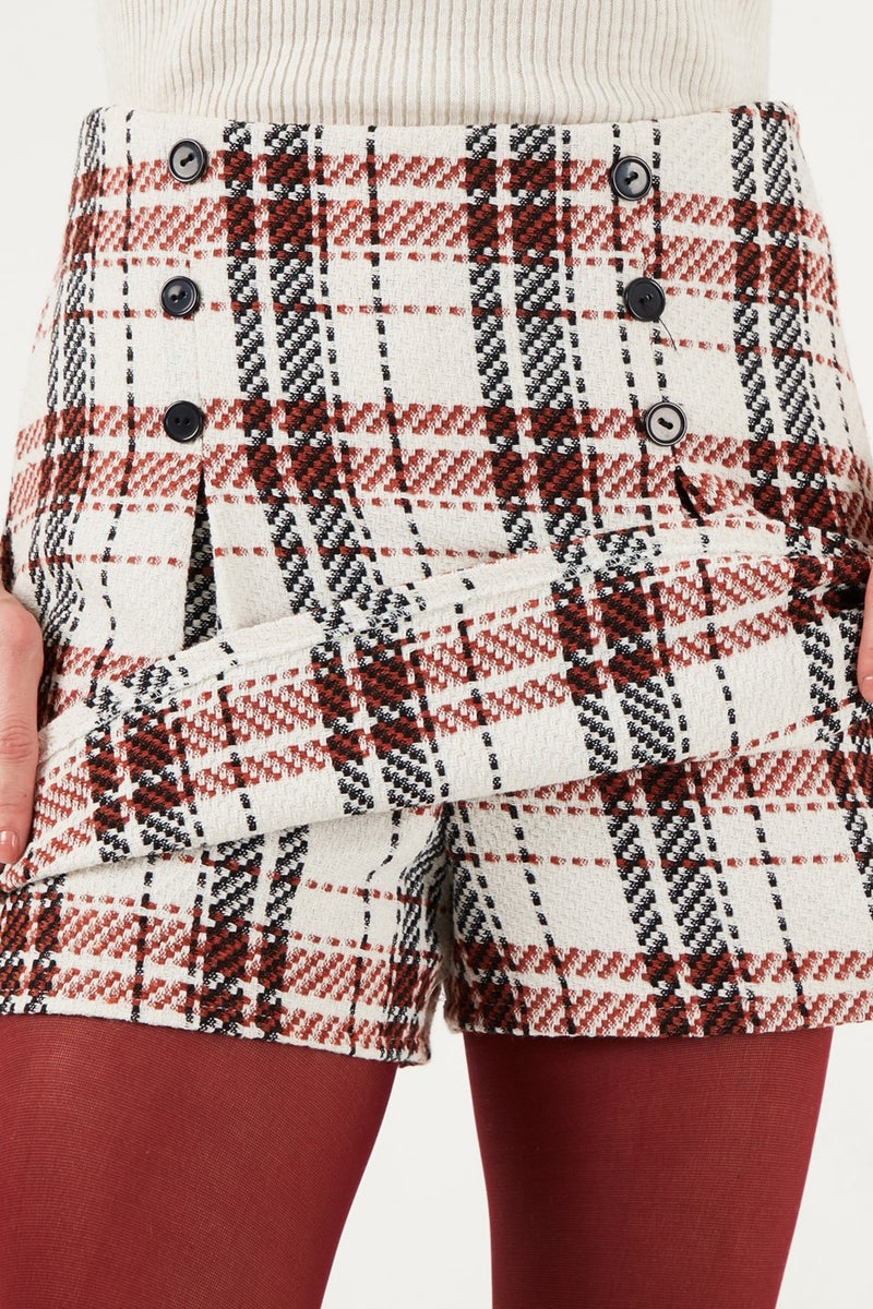 Lela Regular Fit Winter Tweed Mini Short Skirt Women's Short Skirt 611ET0020  - Image 3