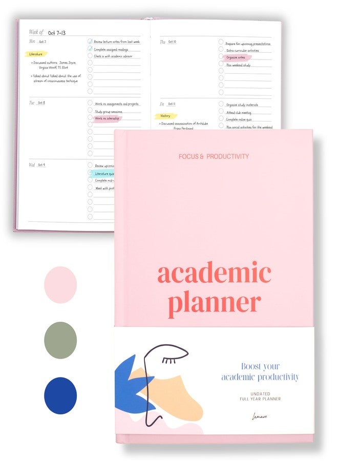 Lamare Academic Planner 2026 College Essentials - Undated Weekly College Student Planner for Homeschool, High School, College & Nursing Students - Image 1