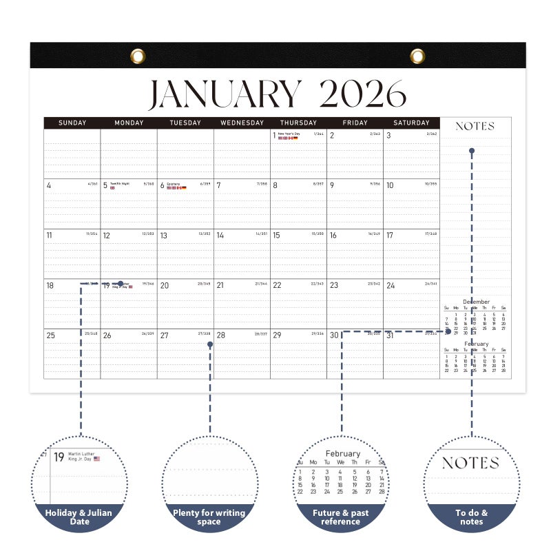 VALOME 2026 Desk Calendar, Large Desktop/Wall Monthly Calendar (Jan. 2026 - Jun. 2027) 17'' x 12'' Personal Desk Planner for Teacher Family School Office Supplies - Image 3