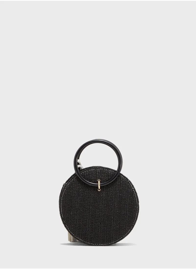 ELLA Tassel Detail Woven Satchel
