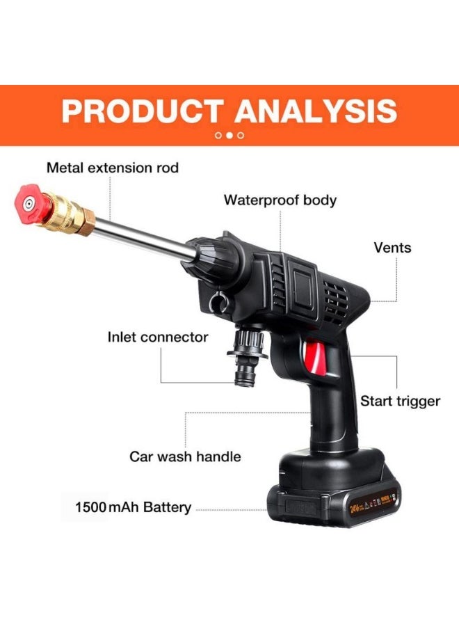 General 48V Cordless High-Pressure Rechargeable Car Washer – 40 Bar, 5m Hose, Adjustable Nozzles & Foam Attachment  - Image 4