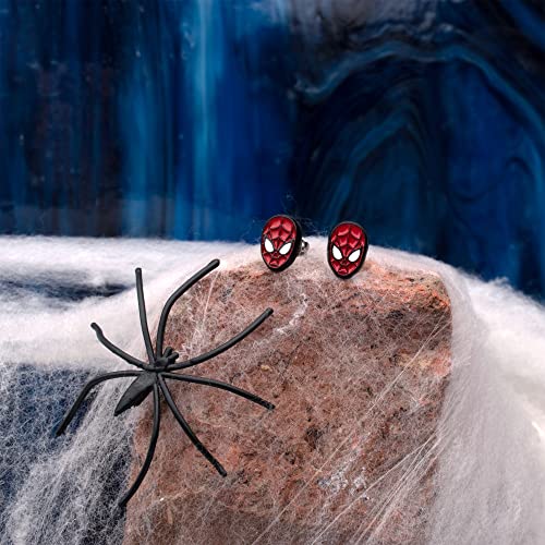 Marvel Comics Officially Licensed Hypoallergenic Marvel Comics Girls Spider Man Base Metal Face Stud Earrings, Red, One Size - Image 5