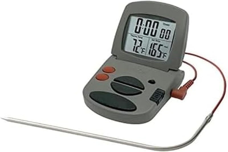 Taylor Precision Products Programmable with Timer Instant Read Wired Probe Digital, Meat, Food, Grill BBQ Cooking Kitchen Thermometer with Timer, Gray - Image 1