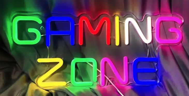 Generic Amazon cross-border neon light game console handle backboard LED creative logo mushroom atmosphere decorative light manufacturer 40*17cm - Image 1