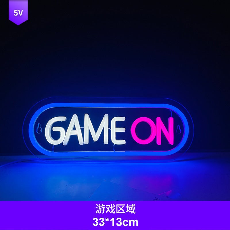 Generic Amazon cross-border neon light game console handle backboard LED creative logo mushroom atmosphere decorative light manufacturer 40*17cm - Image 4