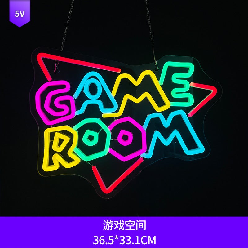Generic Amazon cross-border neon light game console handle backboard LED creative logo mushroom atmosphere decorative light manufacturer 40*17cm - Image 5