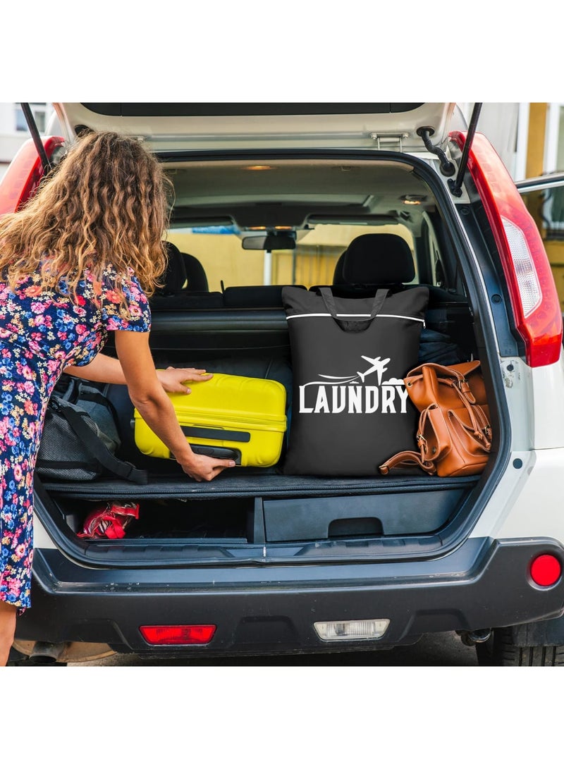 SYOSI 2 Pcs Large Travel Laundry Bag - Washable Waterproof Wet Bag for Dirty Clothes, Swimsuit, Workout Gear, Gym, Swimming Pool, Yoga, College Dorm (Black+Blue) - Image 5