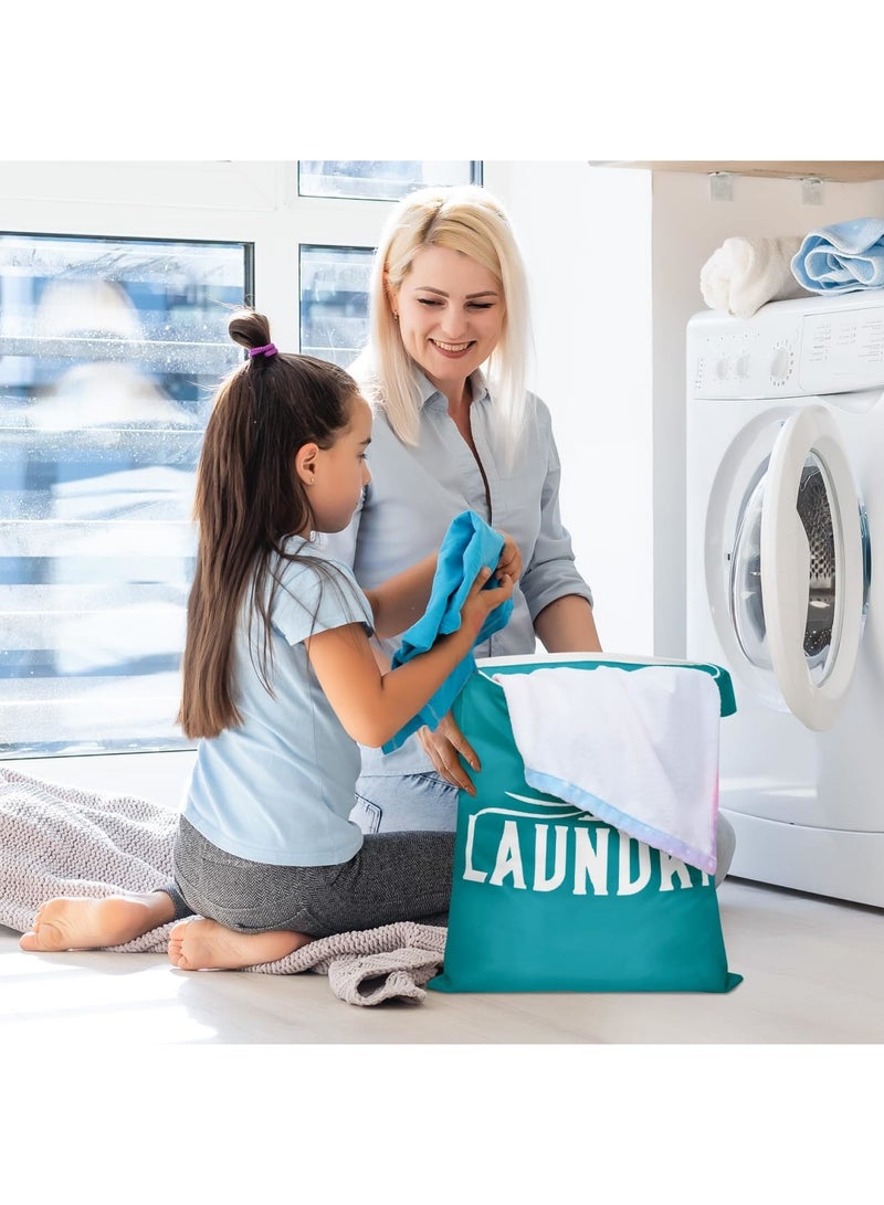 SYOSI 2 Pcs Large Travel Laundry Bag - Washable Waterproof Wet Bag for Dirty Clothes, Swimsuit, Workout Gear, Gym, Swimming Pool, Yoga, College Dorm (Black+Blue) - Image 4