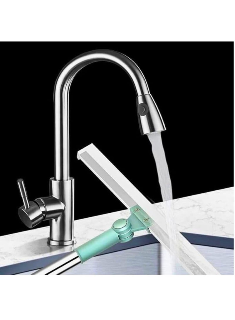 Silicone Wiper with Lock for Floors, Walls and Glass, Stainless Steel Handle Wiper - Multiple Colors - Image 2