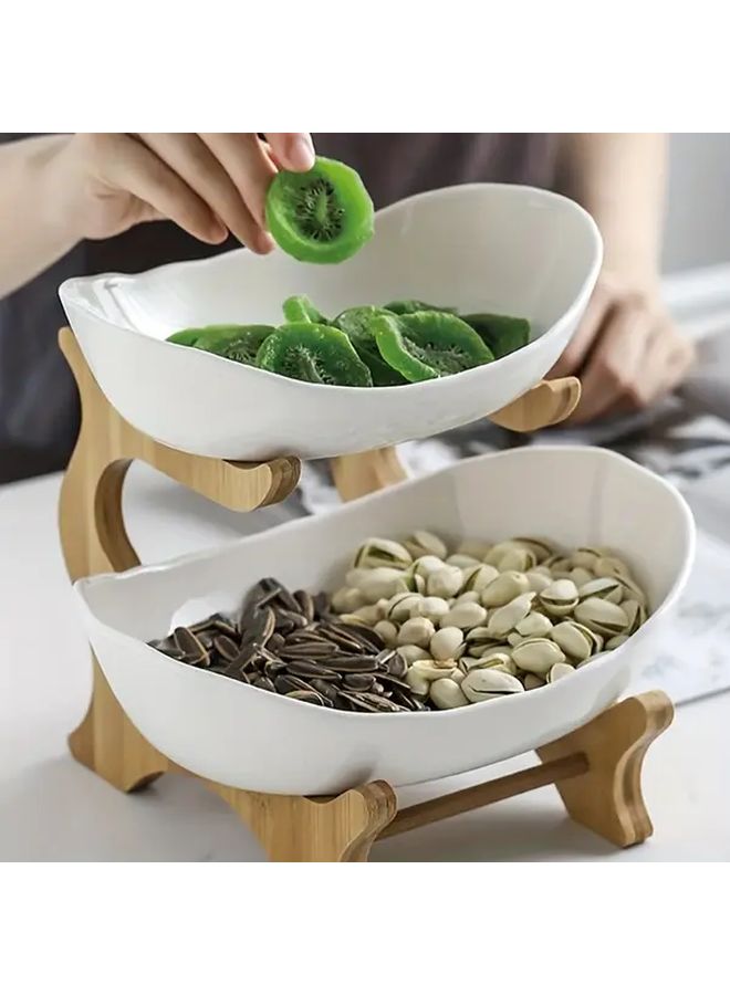 2 Pallets 2 Wooden Racks Kitchen Storage Tray Set Fruit Vegetable Snack Holder - Image 3