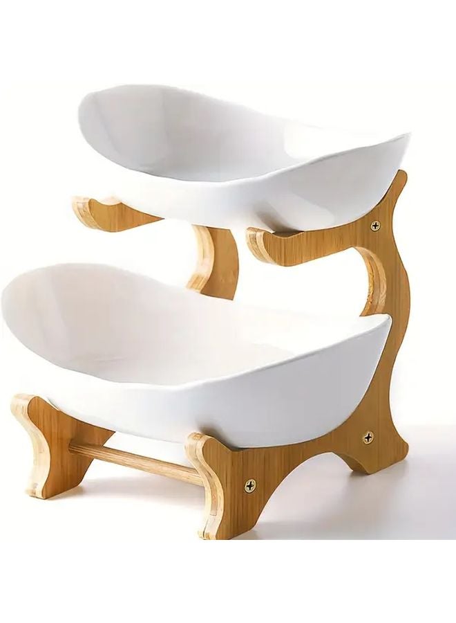2 Pallets 2 Wooden Racks Kitchen Storage Tray Set Fruit Vegetable Snack Holder - Image 1