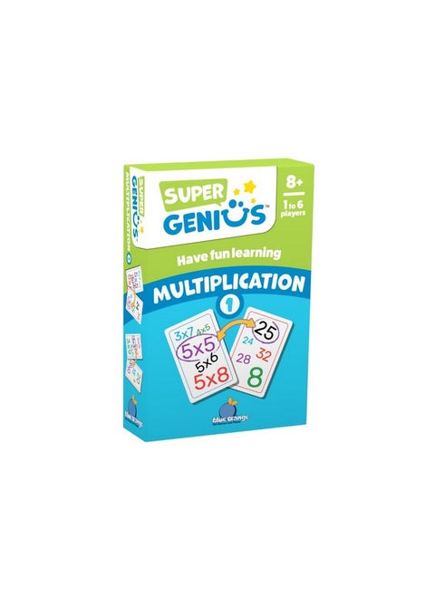 Super Genius Multiplication 1 - Tabletop Card Game, Fun Flash Card Concentration Matching Game for Kids, Ages 8 and up, 1-6 Players, Teacher Approved, Learn Your Times Tables, by Blue Orange Games