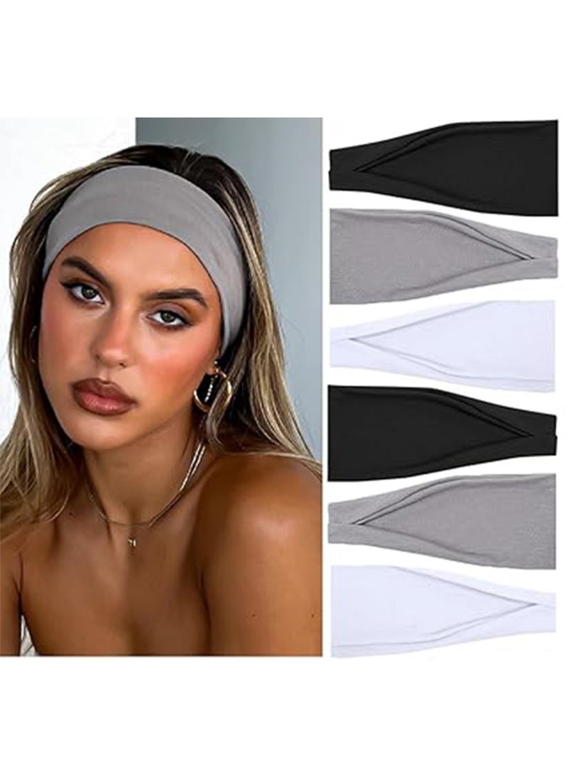 Generic Fashion Headbands For Women Wide Headband Yoga Workout Head Bands Hair Accessories(Gray)  - Image 1