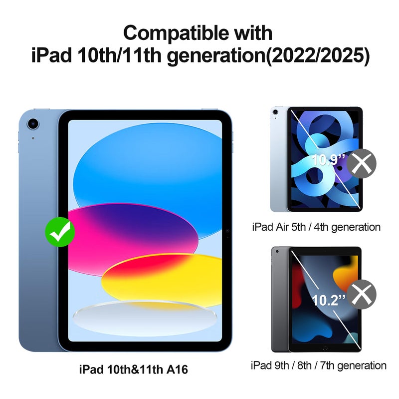 Juvraixo Privacy Screen Protector for iPad A16 11th/10th Generation 10.9 inch ï¼ˆ2022/2025ï¼‰ 9H Tempered Glass [Face ID & Apple Pencil Compatible] HD Clear Case Friendly - Image 2