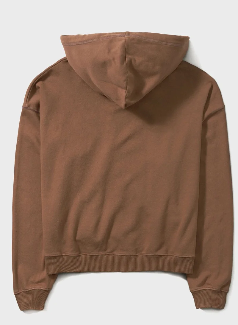 American Eagle Embroidered Logo Pocket Detail Hoodie