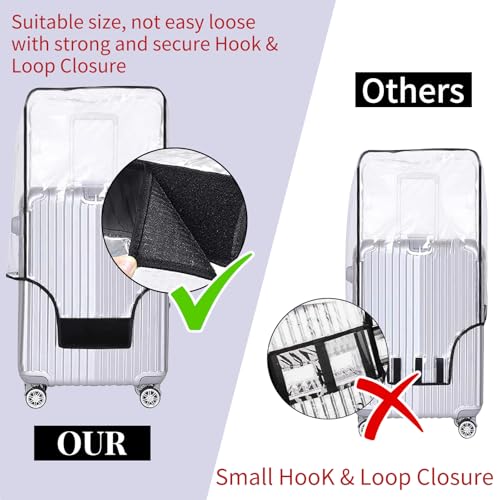 Yotako Clear PVC Suitcase Cover Protectors 30 Inch Luggage Cover Protectors for Wheeled Suitcase 30'' - Image 3