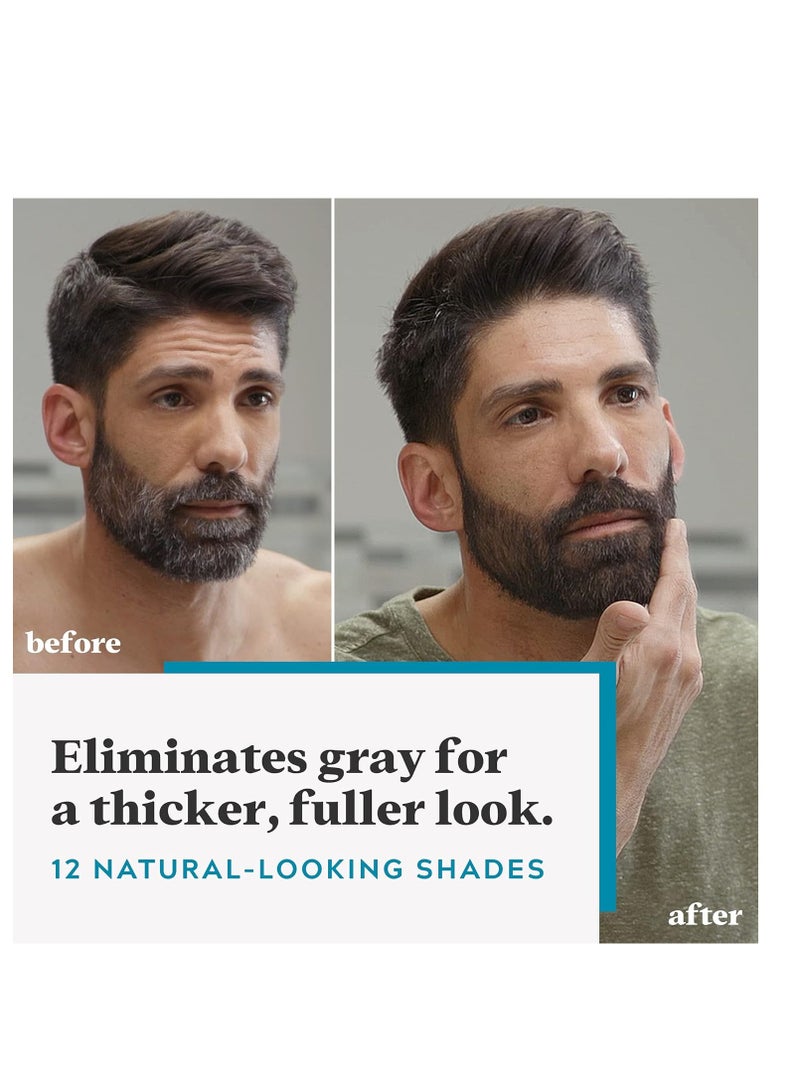 Just For Men Just For Men Mustache & Beard, Beard Dye for Men with Brush Included for Easy Application, With Biotin Aloe and Coconut Oil for Healthy Facial Hair - Medium Brown, M-35, Pack of 1 - Image 5