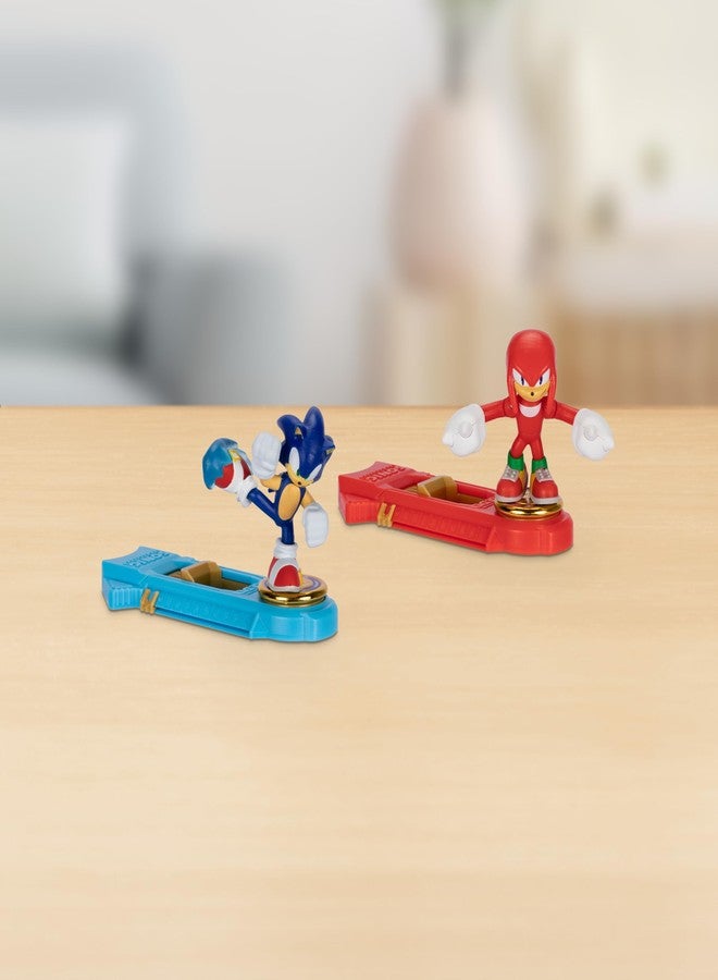 AKEDO Sonic The Hedgehog Versus Pack with Sonic and Knuckles, Mini Collectable Battling Action Warriors, 2.25 Inches Tall, Contains 2 Battle Controllers - Image 2