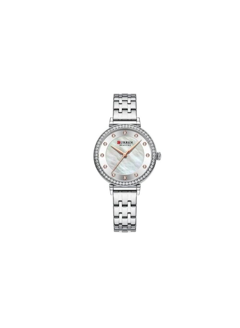 CURREN CURREN Fashion Women Watch Top Brand Luxury Lady Girl Wristwatch SILVER Stainless Steel Bracelet Classic Female Clock 9087 - Image 4