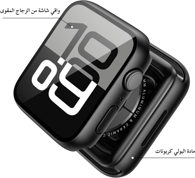 Misxi [2 Pack] Hard Black Case with Tempered Glass Screen Protector for Apple Watch, Ultra Thin Anti-Scratch Protective Cover for iWatch, Compatible with 42mm Apple Watch Series 11 (2025) Series 10 - Image 3
