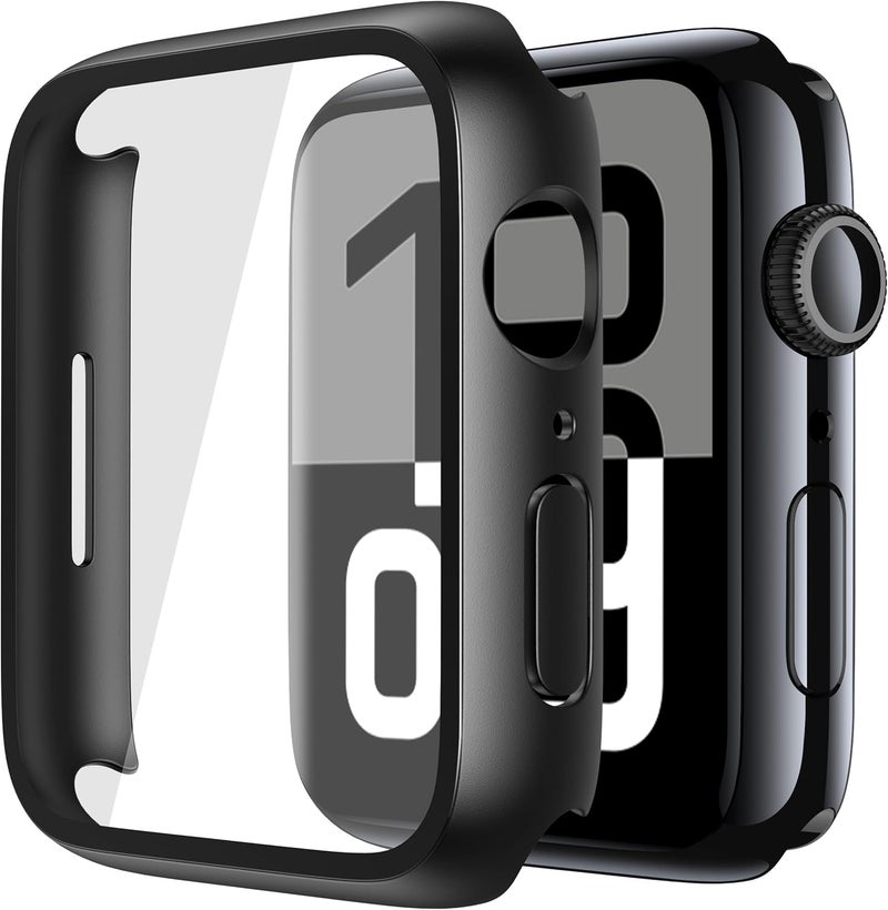 Misxi [2 Pack] Hard Black Case with Tempered Glass Screen Protector for Apple Watch, Ultra Thin Anti-Scratch Protective Cover for iWatch, Compatible with 42mm Apple Watch Series 11 (2025) Series 10 - Image 1