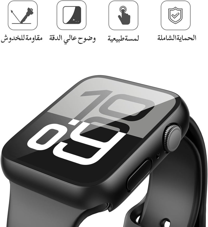 Misxi [2 Pack] Hard Black Case with Tempered Glass Screen Protector for Apple Watch, Ultra Thin Anti-Scratch Protective Cover for iWatch, Compatible with 42mm Apple Watch Series 11 (2025) Series 10 - Image 2