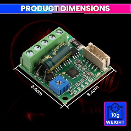 amiciSmart DC 6-20V 60W Brushless Motor Driver Board – 3A BLDC Speed Controller for 3-Phase Hallless Motors | High-Speed Governor Module With Cable for DIY Electronics, Robotics & Small Motor Control - Image 4