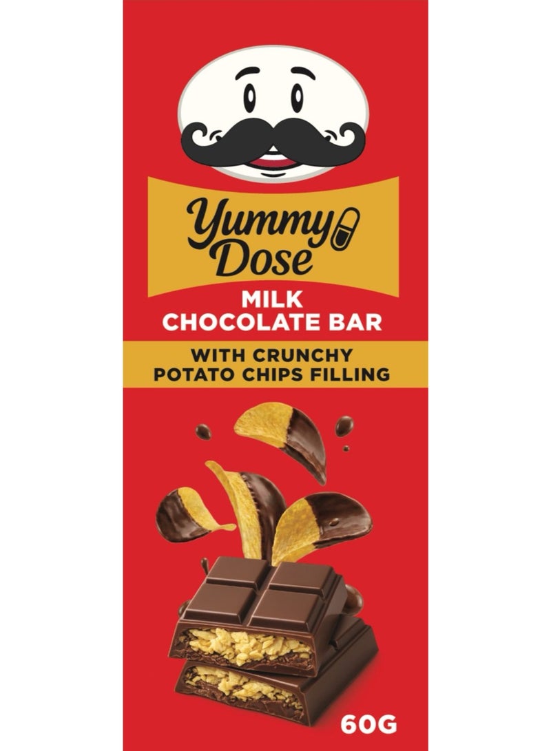 Yummy Dose MILK CHOCOLATE BaR WITH CRUNCHY POTATO CHIPS FILLING - Image 1