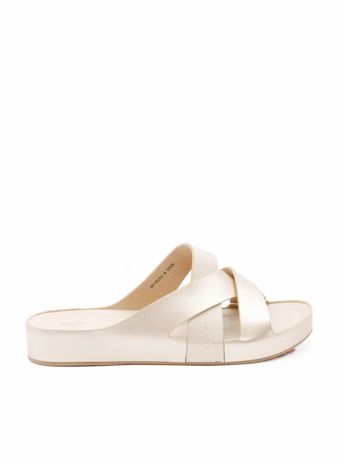 Bata Cross‑Strap Footbed Slide Sandals