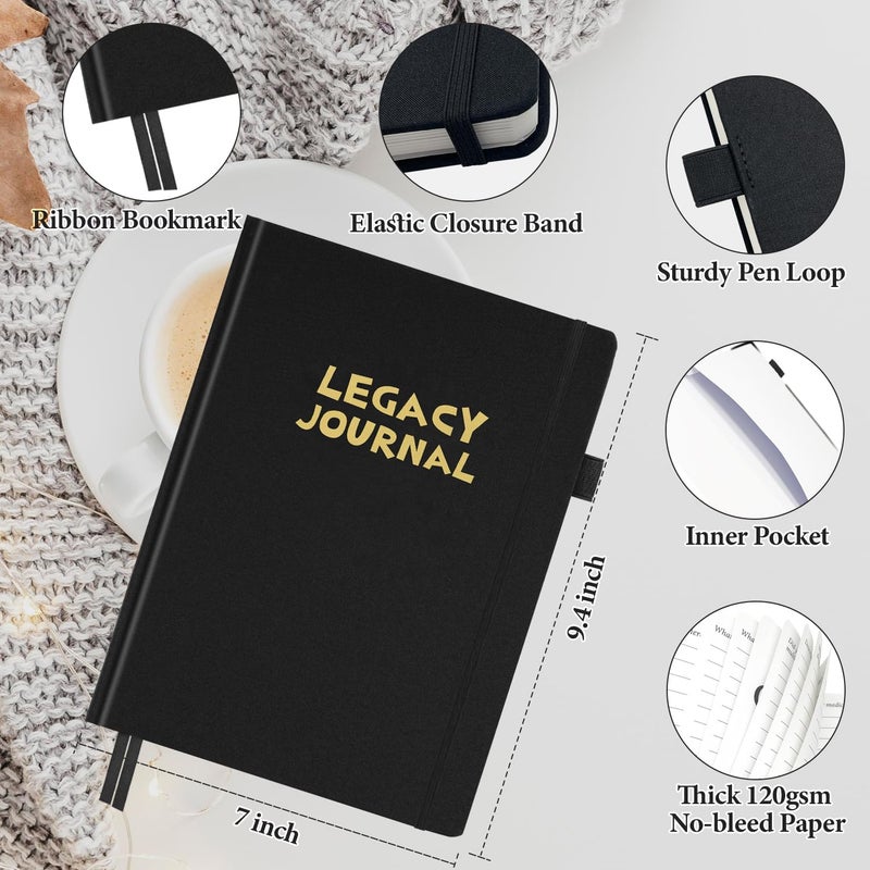SIMSIMY Grandparent's Life Story Journal, Grandparents Memory Keepsake Legacy Journal with Prompt Questions, Linen Hardcover Book Heirloom Birthday Gift for Nana, Grandma, Grandpa, Parents, A5 - Image 2