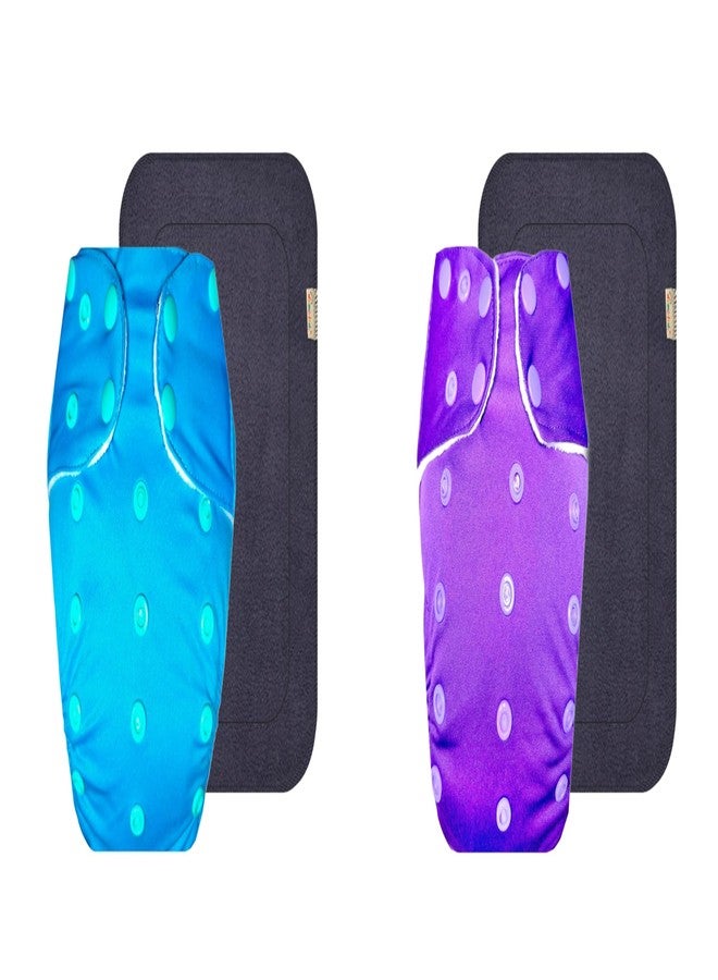 حفاضات قماشية فاخرة من دمبلدو مع حشوة رمادية (عبوة من قطعتين) | ملائمة تمامًا | مانعة للتسرب | سهلة التنظيف | مثالية لفصل الصيف الهندي | من 3 أشهر إلى 3 سنوات | مناسبة للجنسين