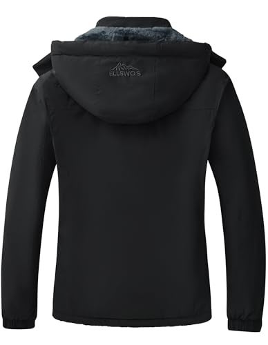 ELLSWOS Womens Winter Coats Waterproof Ski Jacket Warm Snow Jackets Windproof Windbreaker Hooded Raincoat - Image 4