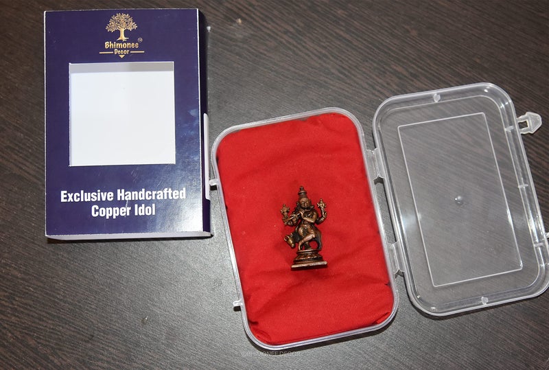 Bhimonee Decor Handmade Copper Cow Krishna Idol | Small Lord Krishna Murti for Home Temple & Office | Divine Showpiece & Blessings | 2 Inches - Image 4