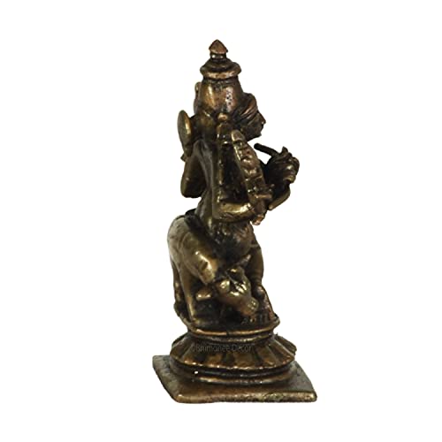 Bhimonee Decor Handmade Copper Cow Krishna Idol | Small Lord Krishna Murti for Home Temple & Office | Divine Showpiece & Blessings | 2 Inches - Image 5
