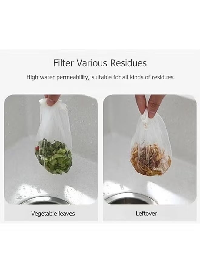 100 PCS Disposable Mesh Sink Strainer Bags, Kitchen Sink Strainer Trash Bag Sink Strainer Filter Mesh Bag Anti-Clogging Elastic Filter Bags Sink Net Strainer Filter Bags for Sink Drain - Image 5