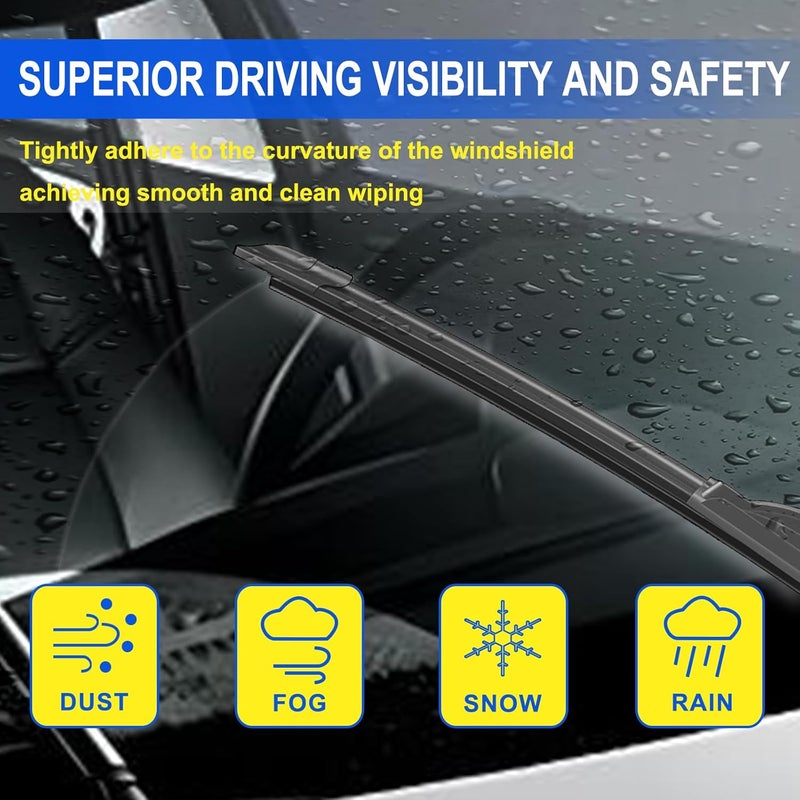 ANIKLUIM Premium All-Season Windshield Wiper Blades Set - Image 3