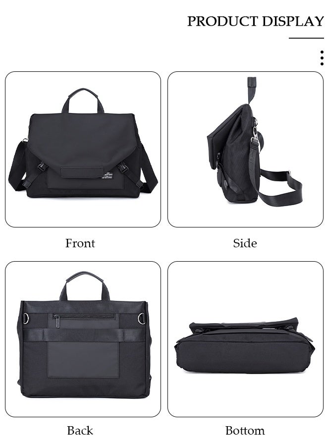 DUNISO Messenger Bag for Men Water Resistant Laptop Bag Casual Satchel Bags for Men Large School Computer Bag Office Work Briefcase Fashion Crossbody Shoulder Handbag, Black - Image 5